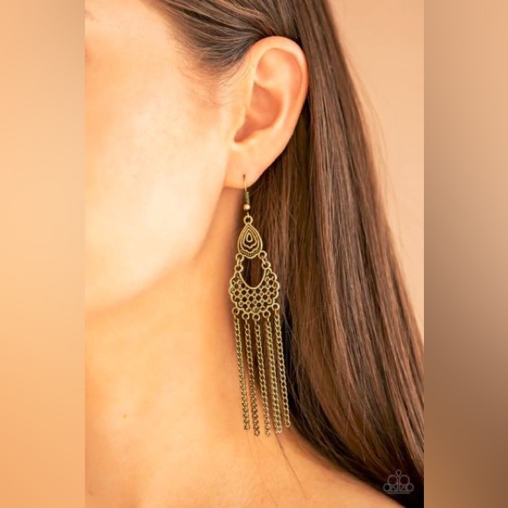 NWOT Chain Brass Earrings